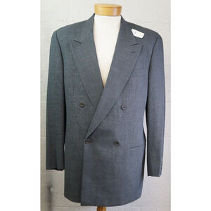 Vintage Mani Armani Double Breasted Tweed gray Sport Coat Blazer Jacket 42L